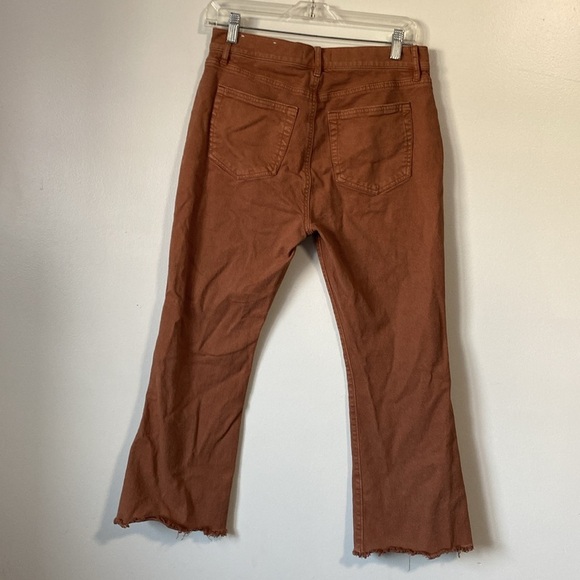 Loft high waist Flare Wide Leg crop Jeans rust colour size 28 petite - Picture 5 of 13
